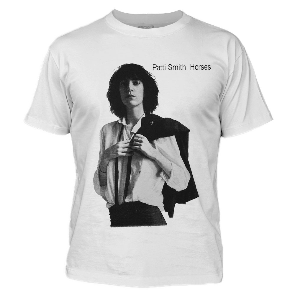 Camiseta 100% algodão Dasantigas estampa Patti Smith - Horses em serigrafia ( silk ).