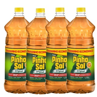 Kit com 4 Desinfetante Pinho Sol Original 1,75L Cada