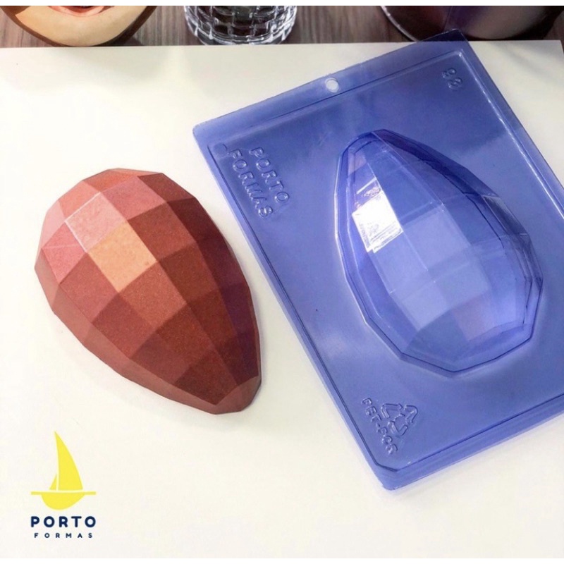 1~5 FORMA Silicone  P/ CHOCOLATE OVO Páscoa FACETADO 350GR- PORTO FORMAS cod p93 - Home & Living