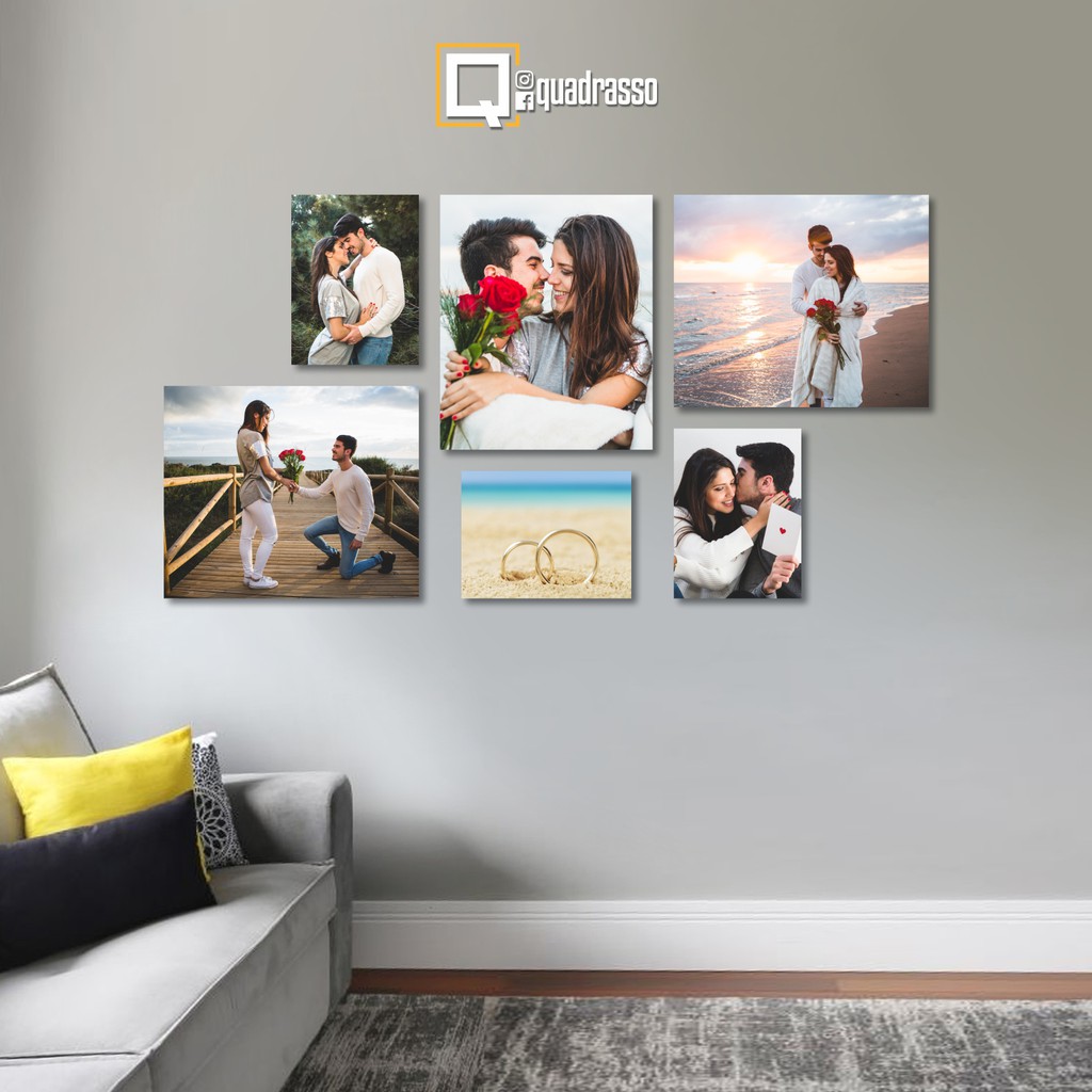 Composição De Quadros Personalizados | 6 Telas Em Tecido | Shopee Brasil