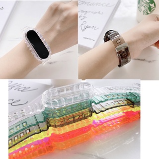Pulseira De Silicone Transparente Glacier Para Xiaomi Mi band 4 Miband 3 4 5 6 7