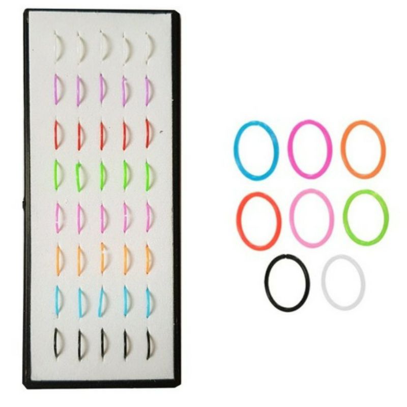 KIT 40 Piercing De Nariz Argolinha Silicone Cores Sortidas