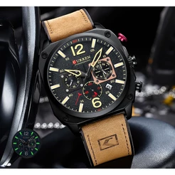 CURREN Relógio De Quartzo Masculino Casual À Prova D'água Com Ponteiro Luminoso CR98LX