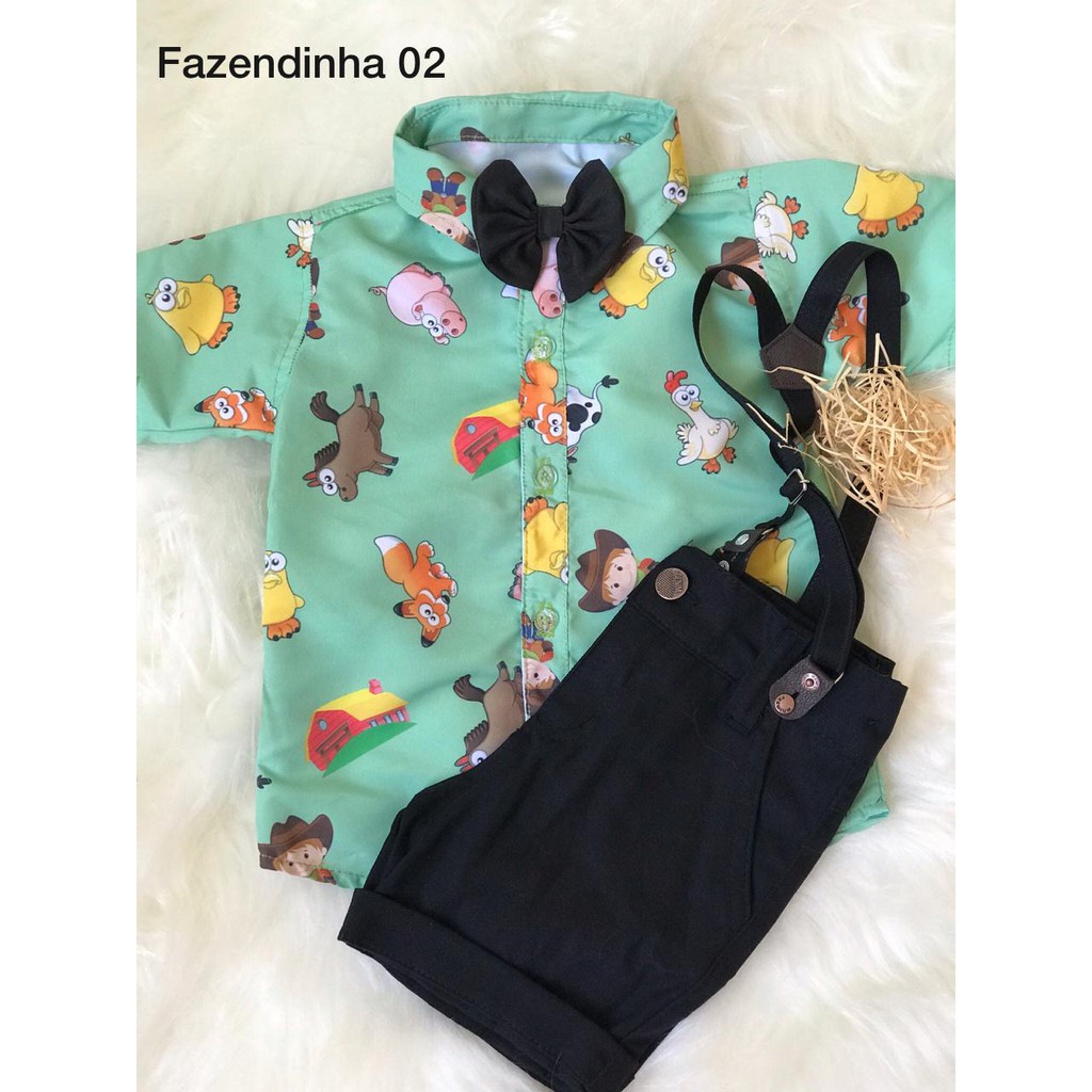 Conjunto festa FAZENDINHA roupa Temático para menino