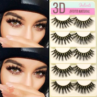 5 Pares de Cílios Postiços Efeito Natural 3D / Cílios Longos