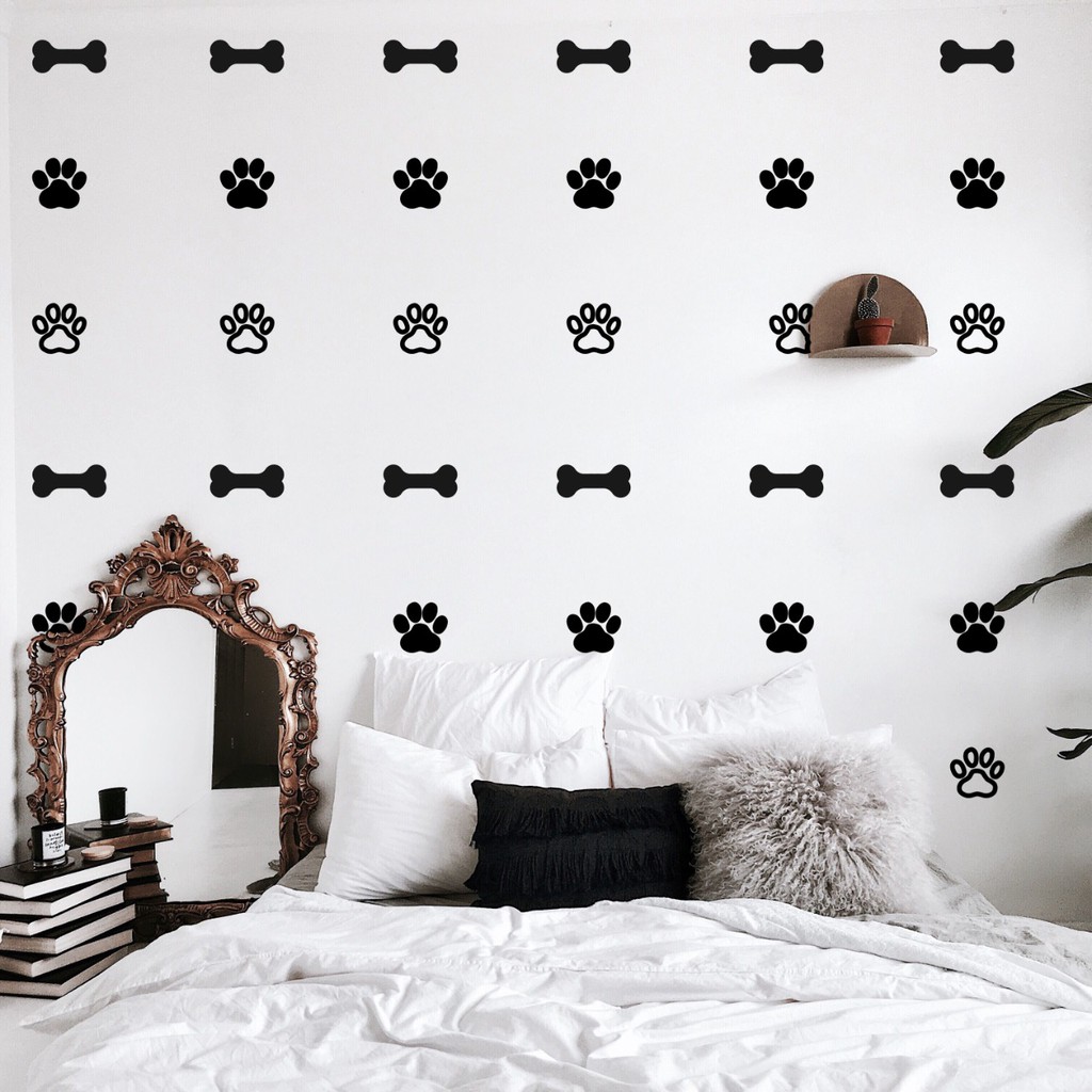 102 Adesivos de Ossinhos e Patinhas, Adesivo de Parede, Decoração de Casa e Pet Shop em Oferta na Shopee