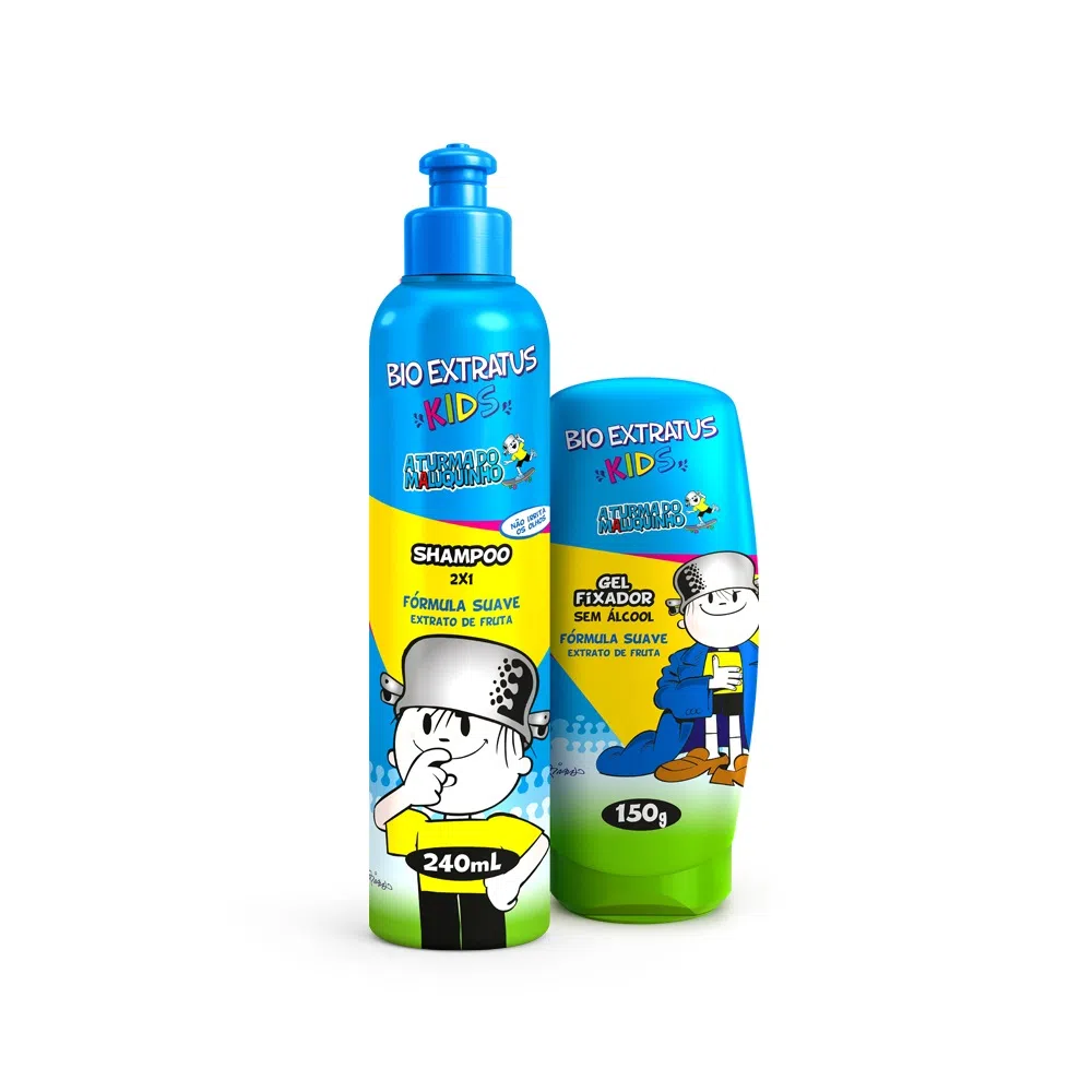 Kit Bio Extratus Kids Shampoo 2em1 240ml + Gel Fixador 150g