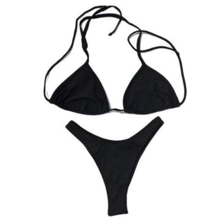 Oferta Biquini Cortininha Fio Dental Asa Delta Cortininha Marquinha Sem Bojo - Feminino Praia Verão