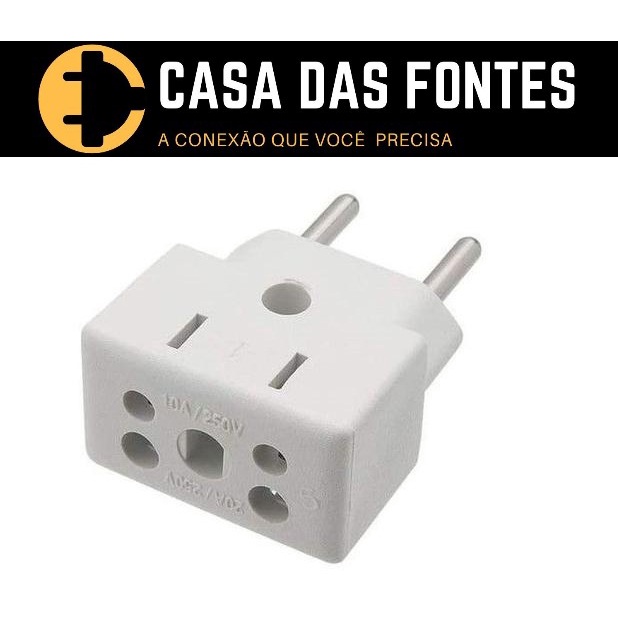 Adaptador Tomada Multiuso Plug Elétrico 10a / 20a Bob Esponja