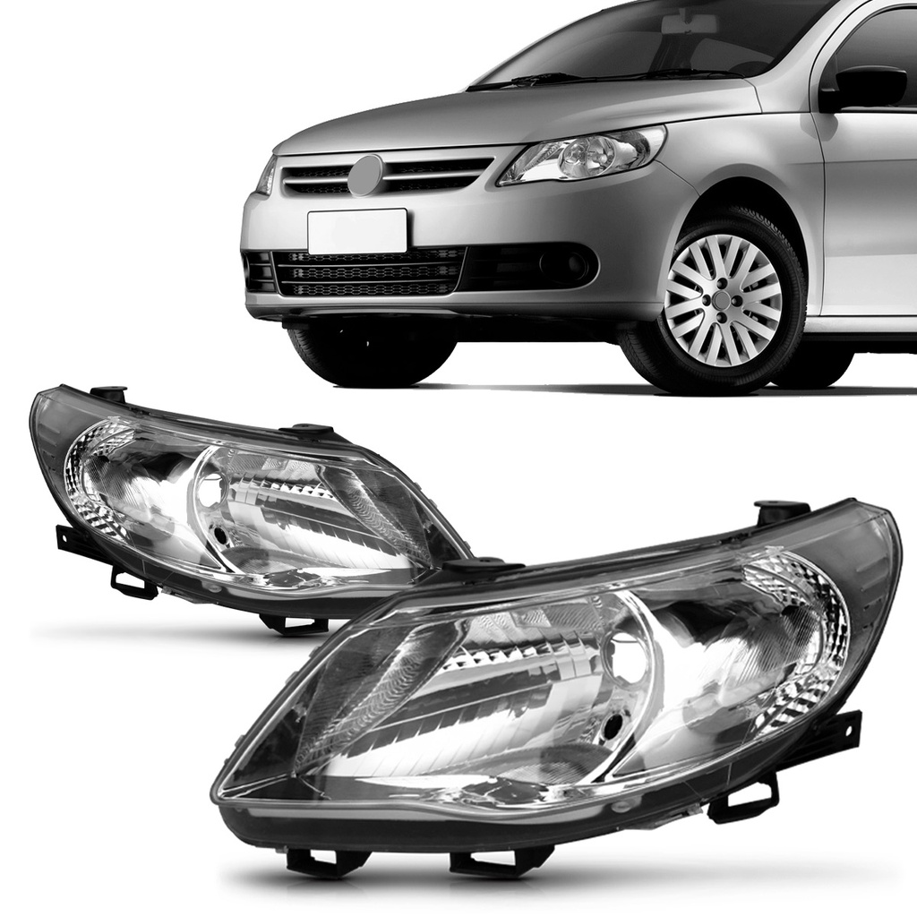 Farol Gol Saveiro Voyage G5 2009 2010 2011 2012 Modelo Arteb Foco Simples Cromado em Oferta na Shopee