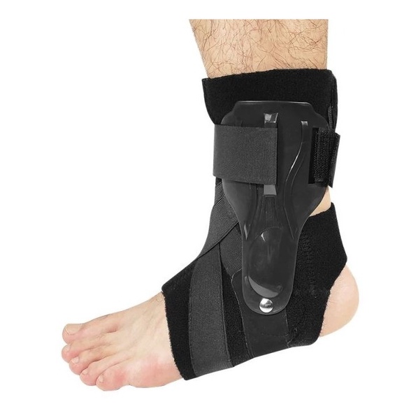 Estabilizador Tornozelo C/ Talas Laterais E Neoprene Aolikes PVC Bandagem Original Tensor Ajustável Ambidestro Tornozeleira Proteção Estabilidade Ortopédica Lesão Pé Alivio