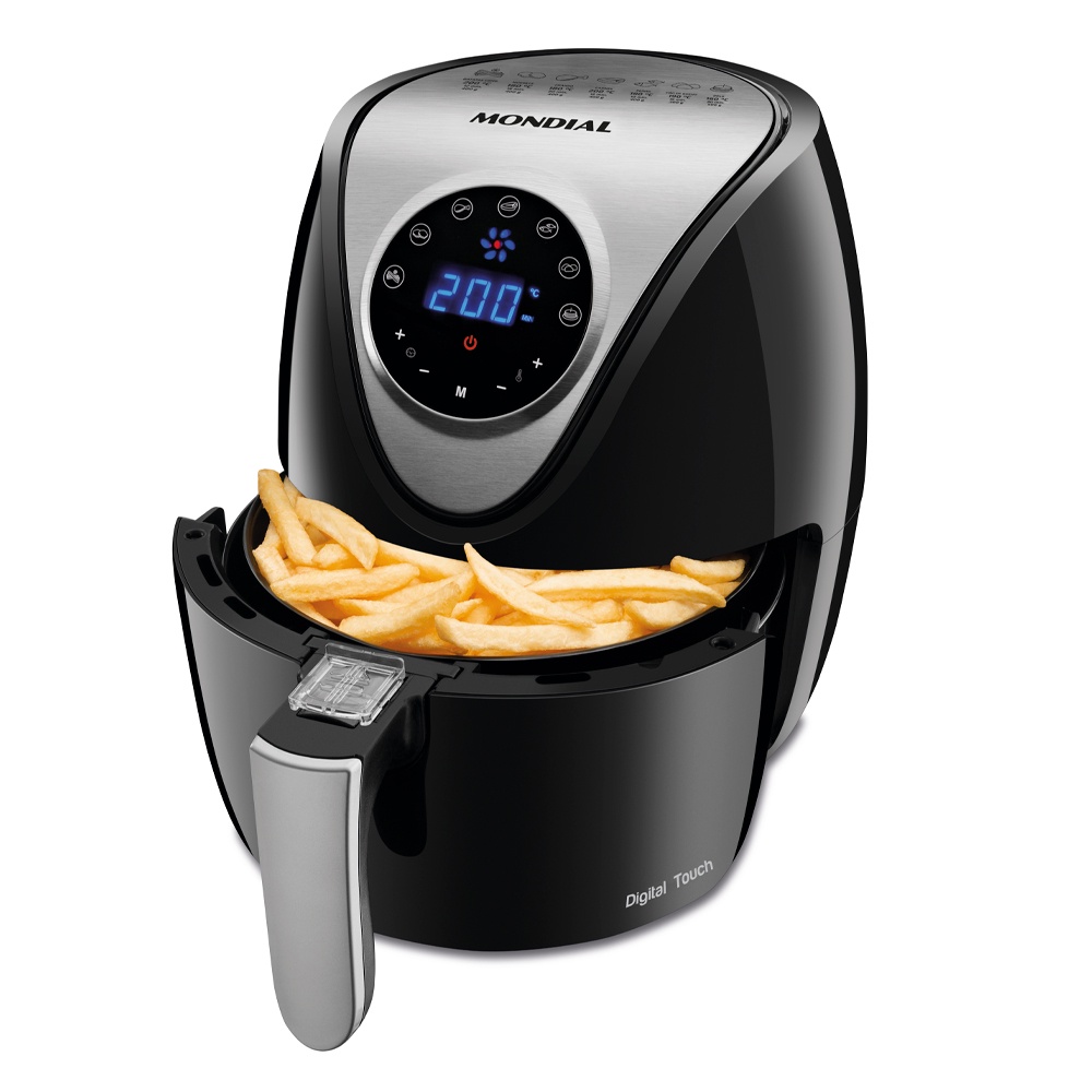 Fritadeira Air Fryer Mondial Inox Digital Touch AF30DI 110v Shopee