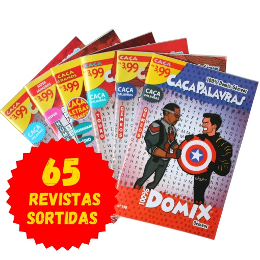Kit 65 Revista Passatempo Caça Palavras Letrão Letrix Númerix Sortido