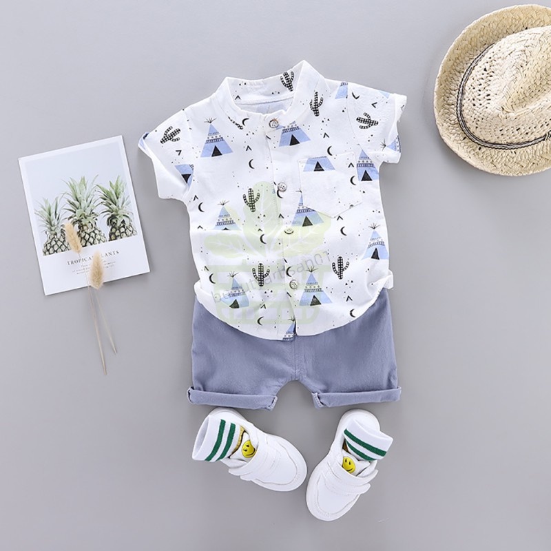 Afocuz 2 Pcs Newborn Baby Boys Clothes Wild Boy Letter Print T-Shirt Tops and Pants Outfits Set 