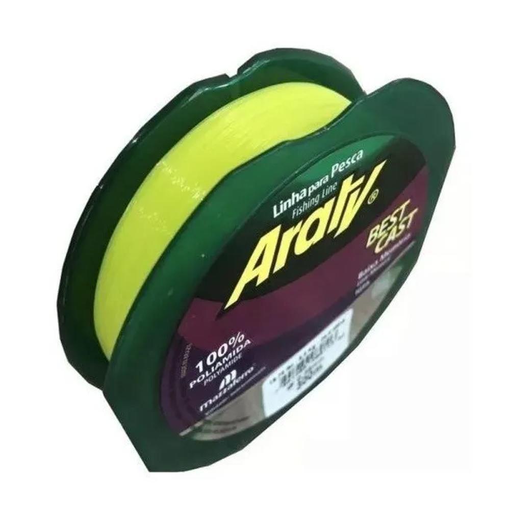 Linha Monofilamento Soft Araty Best Cast 300mts - Mazzaferro 0,35mm Amarelo em Oferta na Shopee