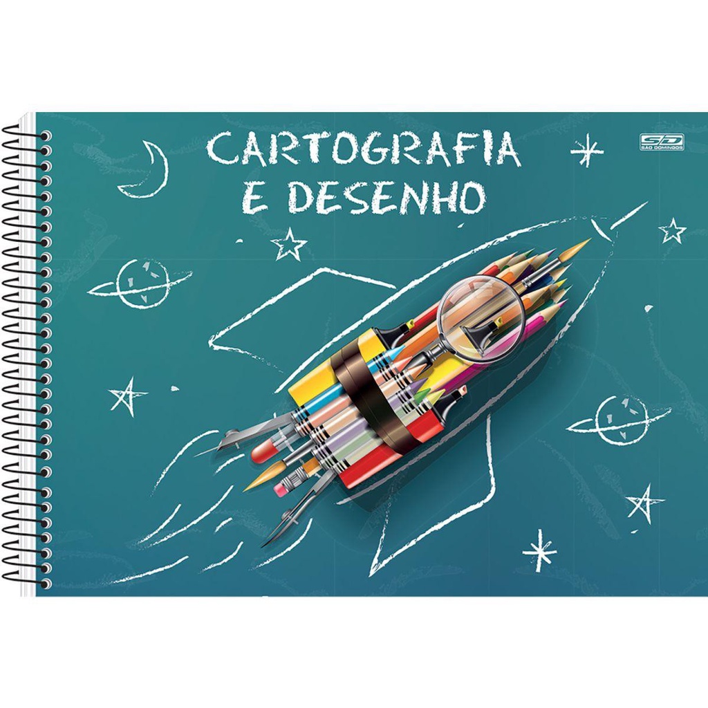 Caderno de Desenho CD 60fls Xadrez Pixar São Domingos - Welban