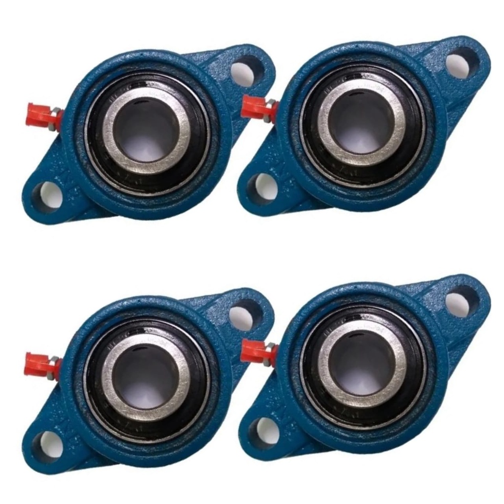 4 Kit Ucfl 211 Mancal Flange + Rolamento P/eixo 55mm