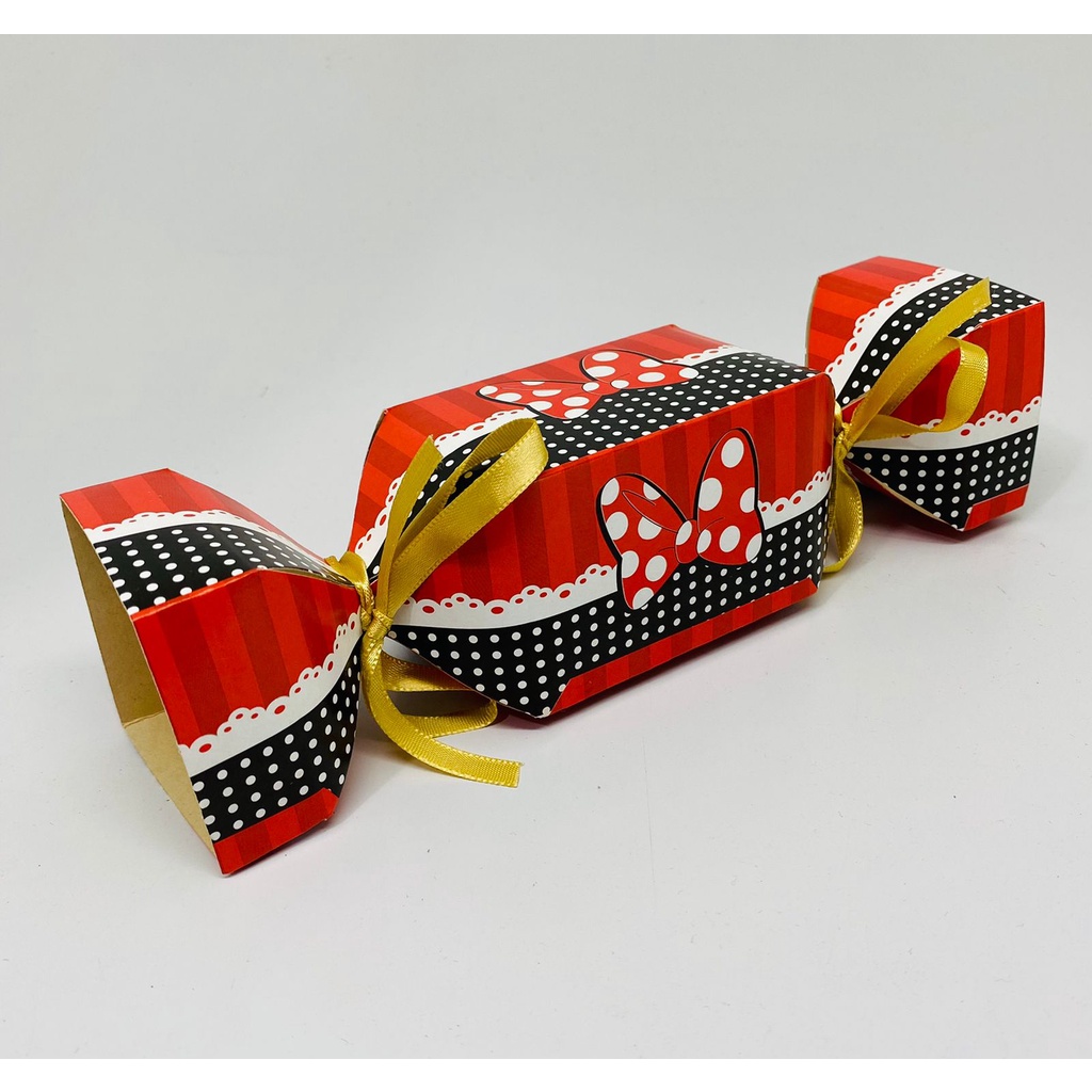 10 Caixa Bombom Caixa Bala Surpresa para Doce TEMA FESTA  LAÇO VERMELHO RATINHA em Oferta na Shopee