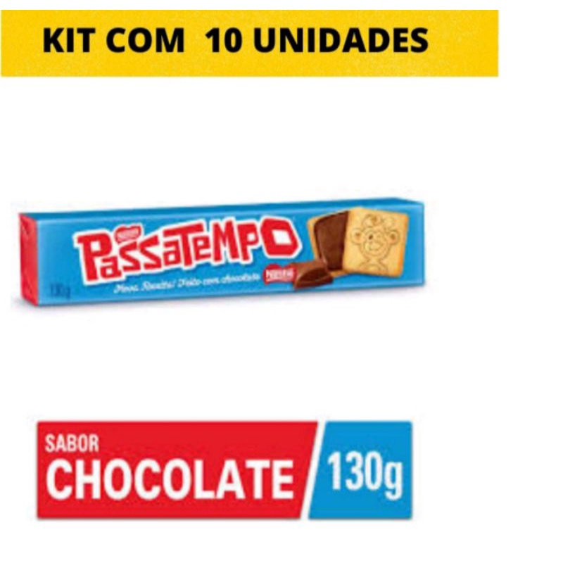 10 Pacotes Bolacha Biscoito Nestle Passatempo Recheio Chocolate 130g Shopee Brasil 0331