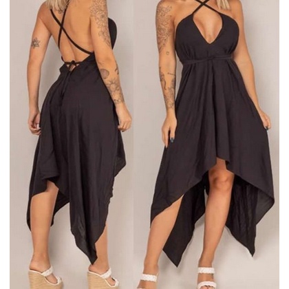 Vestido Envelope Alcinha Soltinho Costa Nua Sem Bojo Com Bicos e Decote Muito Lindo Envio Rápido