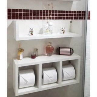 Nicho Prateleira 2 Peças para Decoração Banheiro Mdf Branco em Oferta na Shopee