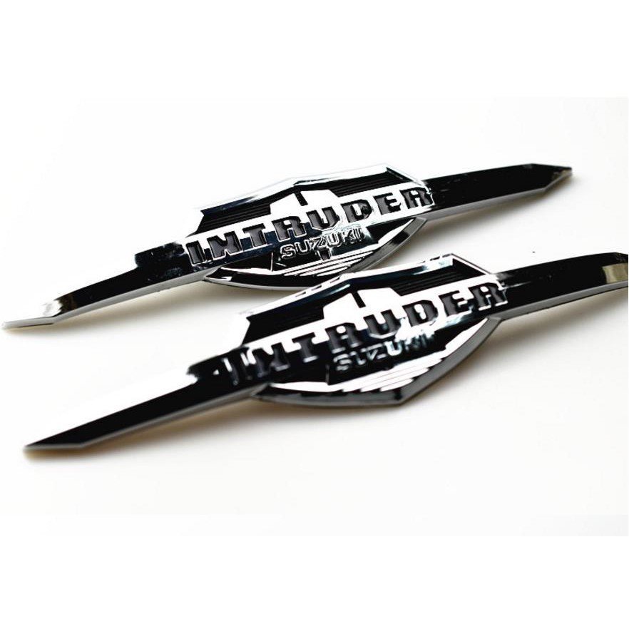 Motorcycle Chromed Fuel Tank Nameplate Adapter Kit Decorative Medallions & Decals Stickers For Suzuki Intruder