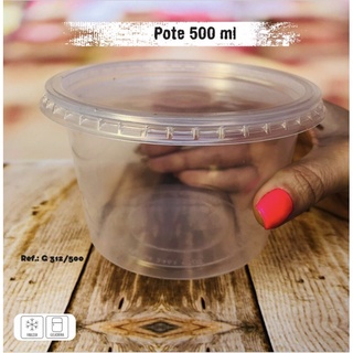 10 Pote PP Alimento Com Tampa Galvanotek G312 / 500 Ml Doces Ou Salgado Freezer E Microondas em Oferta na Shopee