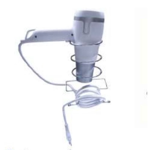Suporte Para Secador de Cabelo Para Parede Cromado ref 1098