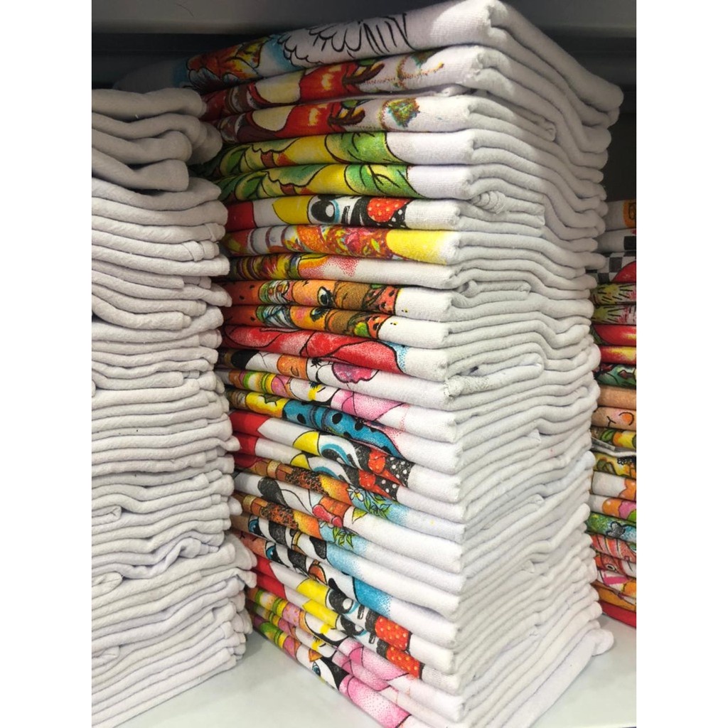 Kit 50 Pano De Prato C/ Bainha Estampado 60 X 35 Tamanho Grande Premium