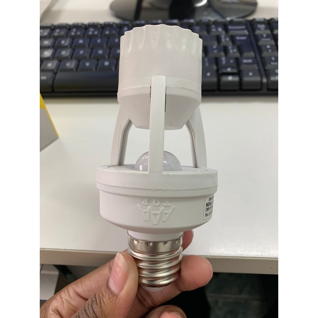 Sensor de Presença (Movimento) com Fotocélula para Lâmpada Soquete E27 360° 7 m