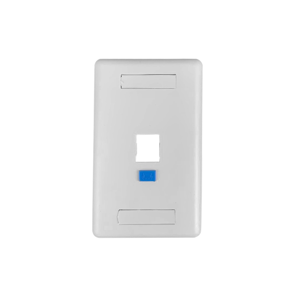 Espelho plástico 4x2 com 01 Saída branco fixo para conectores fêmea RJ - IEF0001