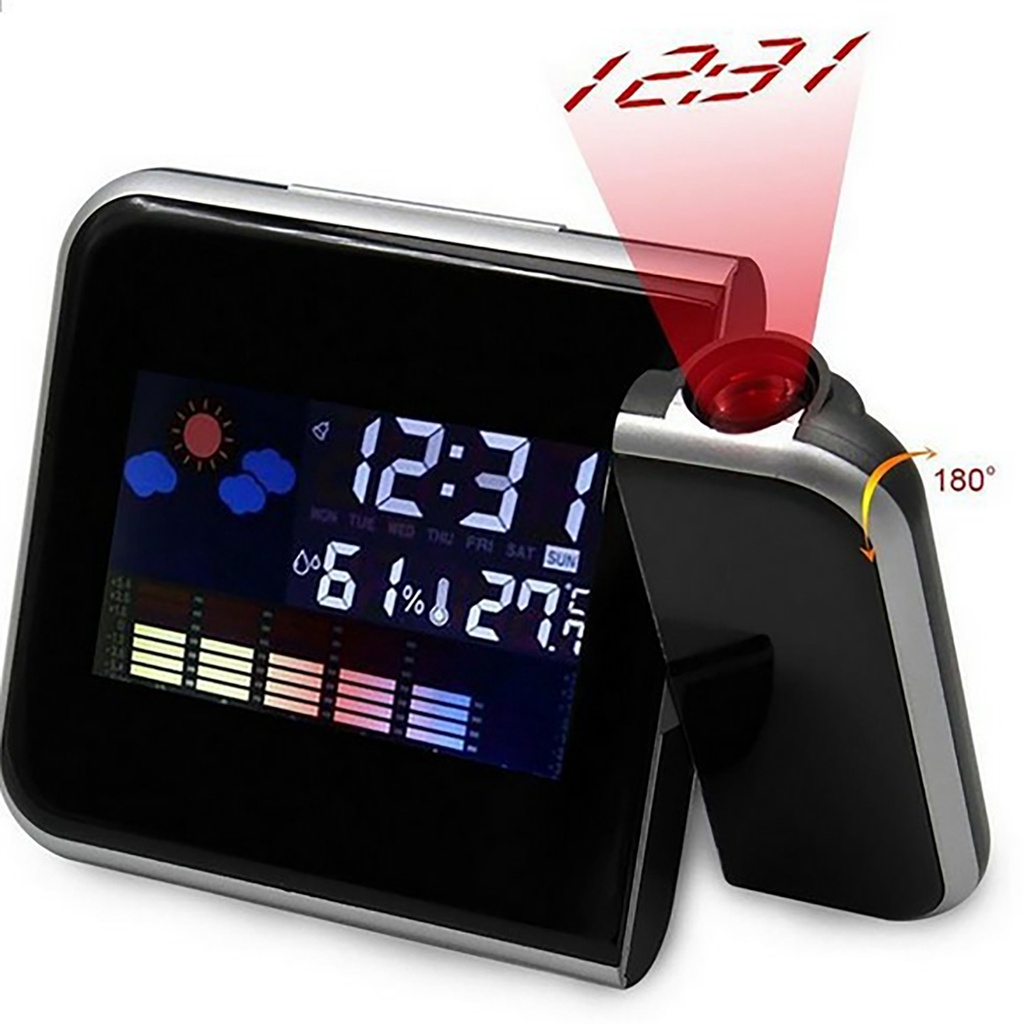 CR Colorful LED Digital Projection Alarm Clock Time Projector Clock *05-10 | Shopee Brasil