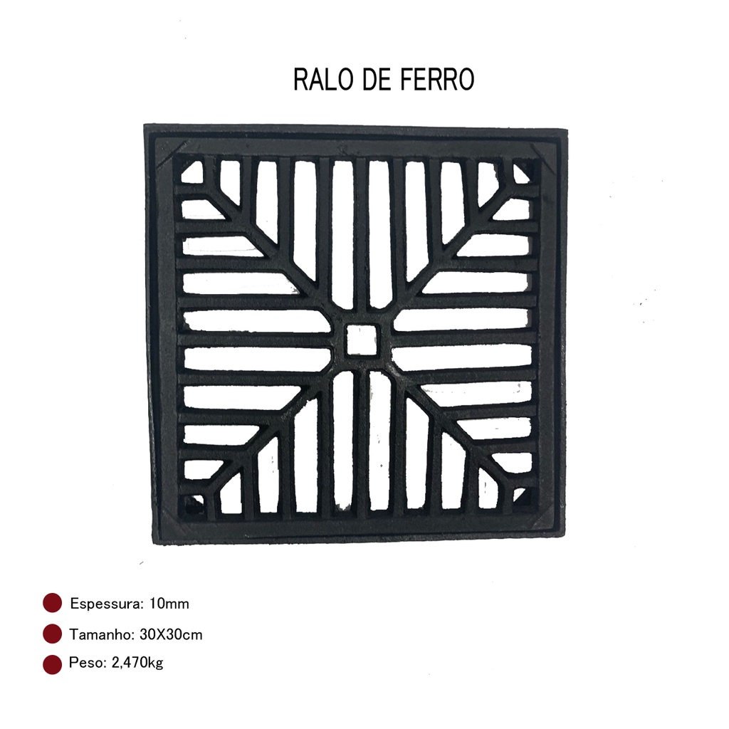 Grelha Ralo Ferro Fundido 30X30 em Oferta na Shopee