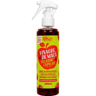 Selador Capilar Vinagre de Maçã 200 ml - Liso Extremo Selagem Capilar Protetor Térmico Lançamento - Ilike Profissional