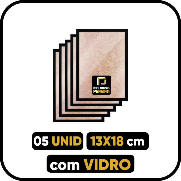 Kit 5 Porta Retrato 13x18 cm COM VIDRO - Quadro 18x13 cm em Oferta na Shopee