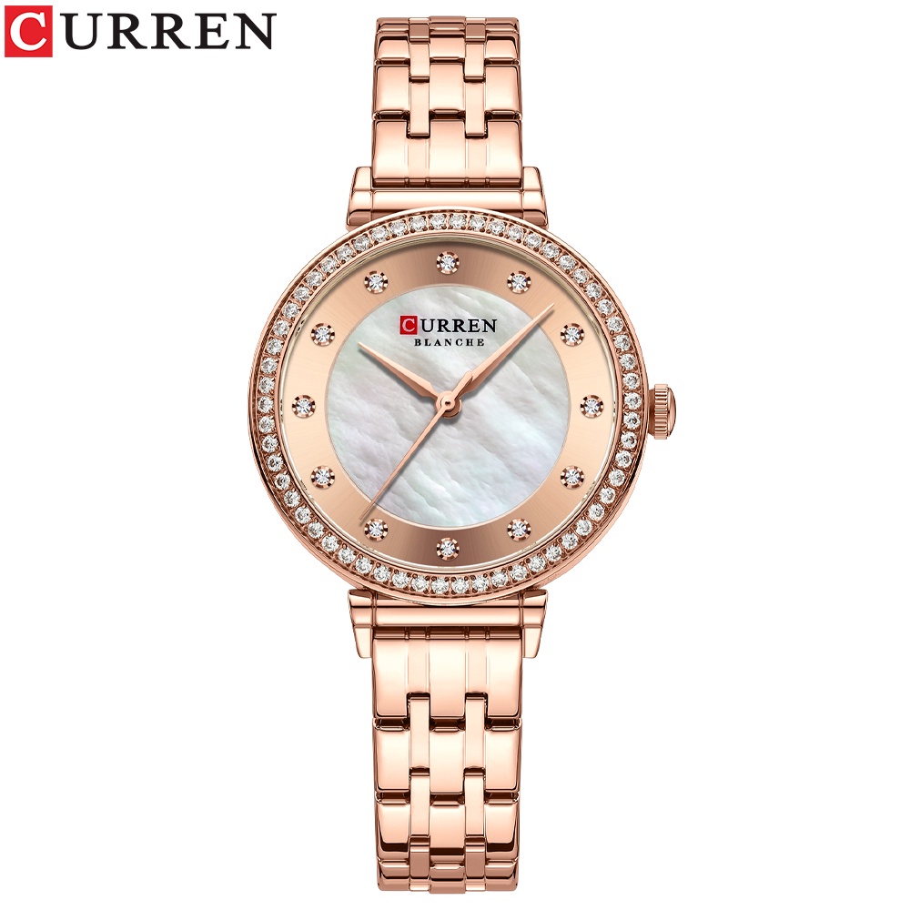 CURREN Relógios Femininos Marca Original Moda Casual Negócios Esportes Aço Inoxidável Quartzo Impermeável 9087 X Sem Caixa