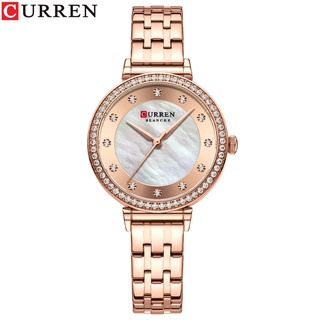 CURREN Relógios Femininos Marca Original Moda Casual Negócios Esportes Aço Inoxidável Quartzo Impermeável 9087 X Sem Caixa