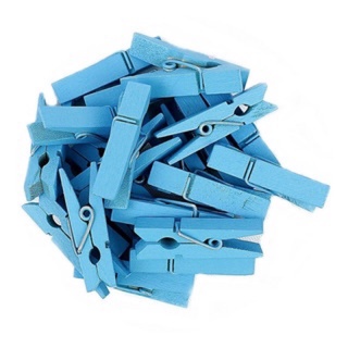 Mini Pregador/Prendedor de Madeira azul Bebê 3,5cm - 5 ou 15 ou 50 unidades