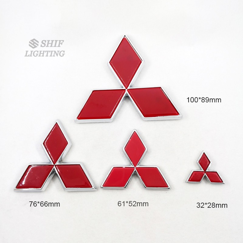 1 x ABS Mitsubishi Logo Car Auto Frente Traseira Tronco Tampa Emblema Adesivo Decalque Substituição