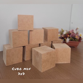 Cubo MDF 7X7 cru - para decoração