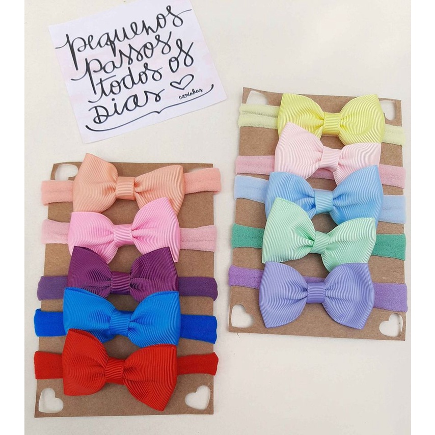 Kit De Lacinhos para Bebes RN, Laço bebe, kit de tiara de bebe, faixinha para bebe, laço infantil, faixa de bebe