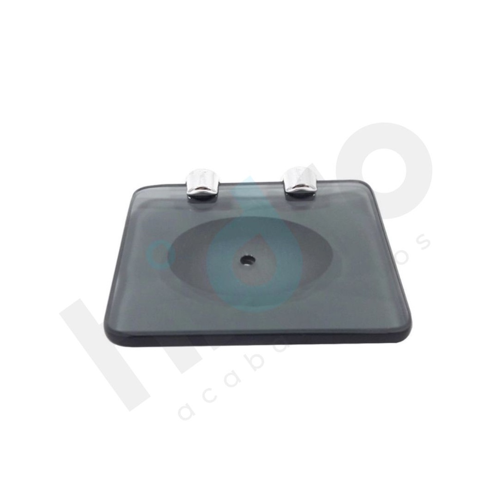 Saboneteira Se Parede Ou Porta Sabonete Reto Luxo Vidro Quadrado Fumê 8mm