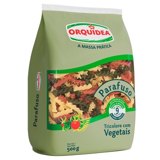 Massa Sem Ovos Tricolore com Vegetais Parafuso Orquídea 500g