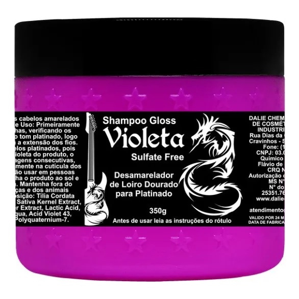 Shampoo Gloss Violeta (desamarela E Hidrata) Coiffer 350g