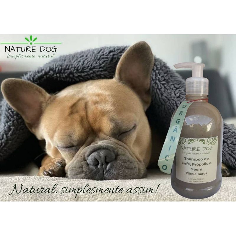 Shampoo Orgânico de Café, Própolis e Neem da Nature Dog 500ml para Pet, Cachorro e Gato.