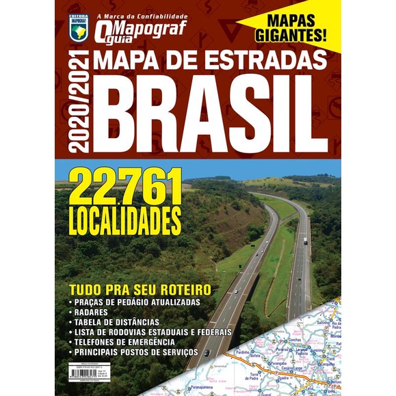 Mapa de Estradas - Brasil 2020/2021 em Oferta na Shopee