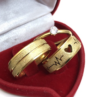 Par Aliança Jateada Anatômica de Casamento Coração Vazado e Frisos + Solitário. em Oferta na Shopee