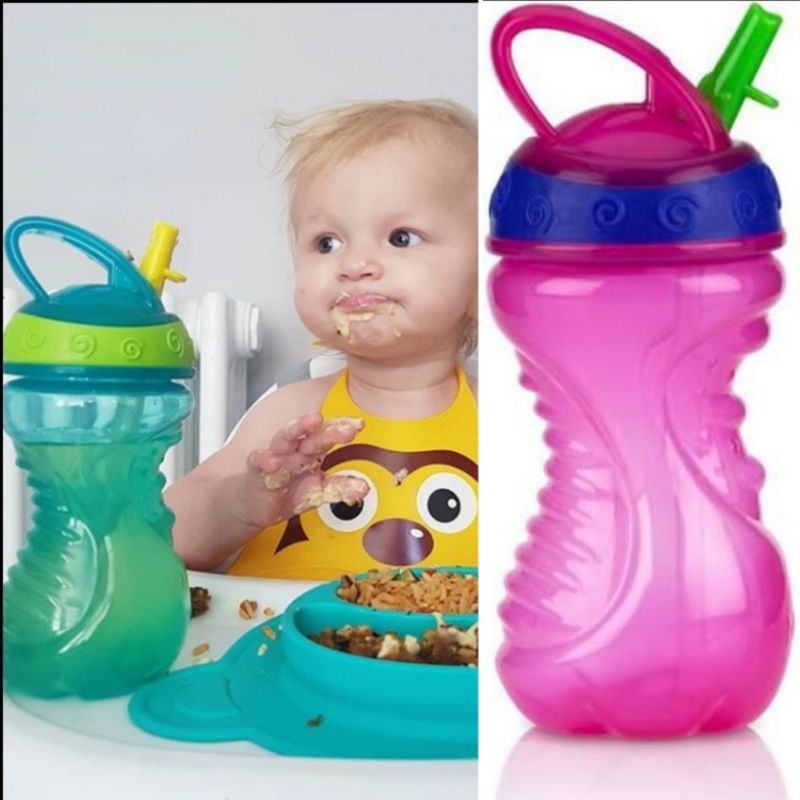 Copo Infantil com Canudo Rígido Retrátil 300ml Nûby 18m+ em Oferta na Shopee