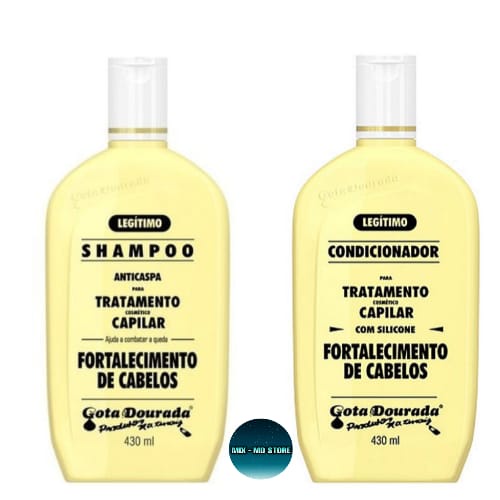 Kit Shampoo e Condicionador Fortalecimento de Cabelo Gota Dourada 430ml