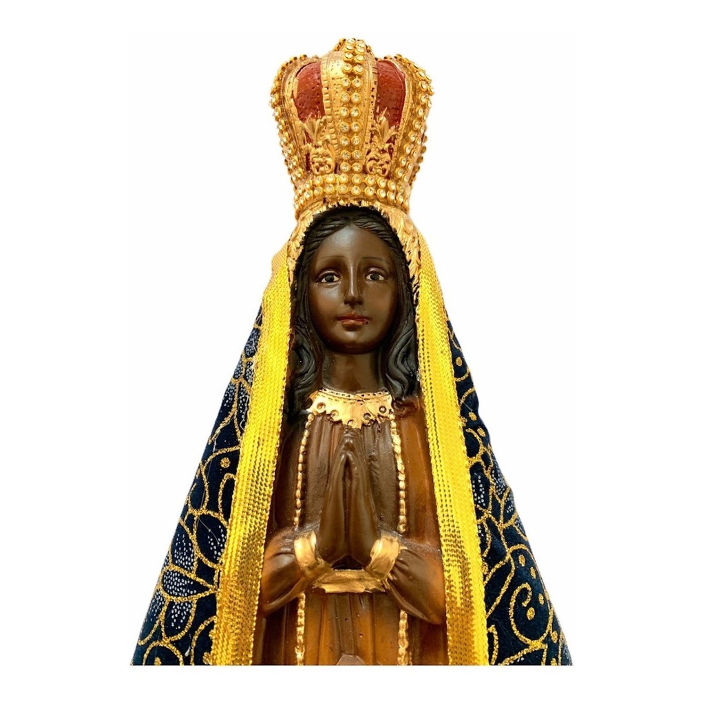 Estatua Gesso Imagem Nossa Sra Aparecida 30 Cm Manto Brilho Shopee Brasil